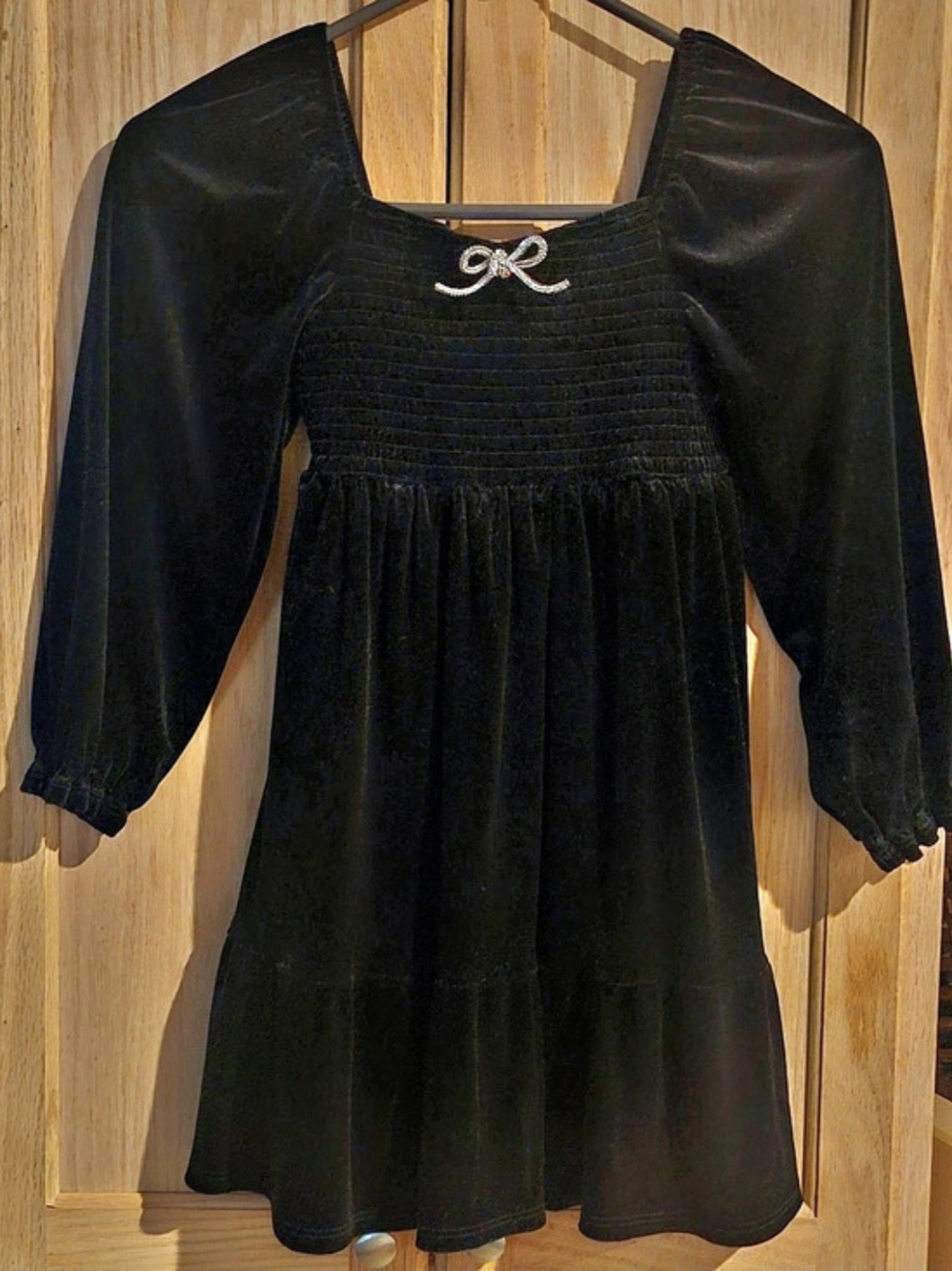 Poppies and Roses Girls Black Dress Size Medium (8) Like New
